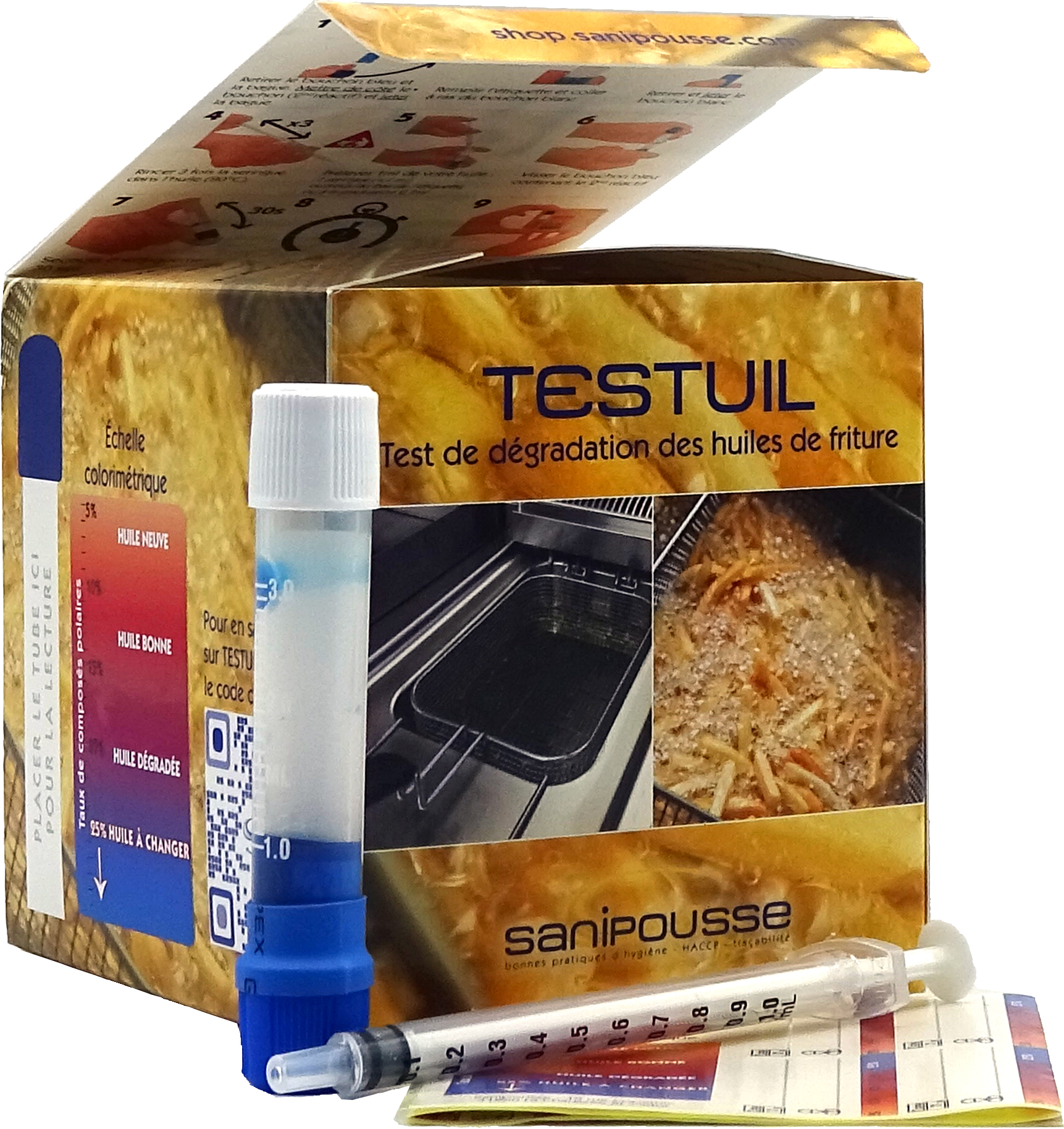 Produit Testuil de Sanipousse pour tester la qualité de l'huile